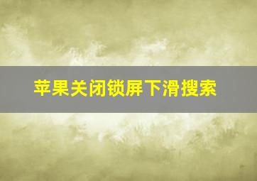 苹果关闭锁屏下滑搜索