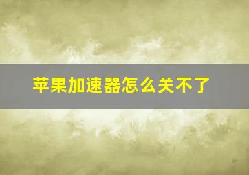 苹果加速器怎么关不了