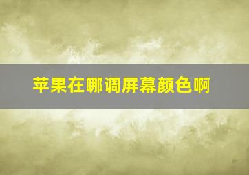 苹果在哪调屏幕颜色啊