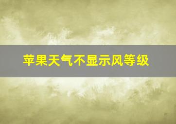 苹果天气不显示风等级