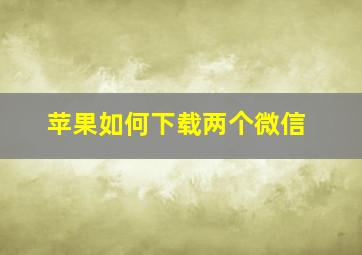 苹果如何下载两个微信