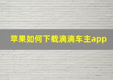 苹果如何下载滴滴车主app