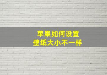 苹果如何设置壁纸大小不一样