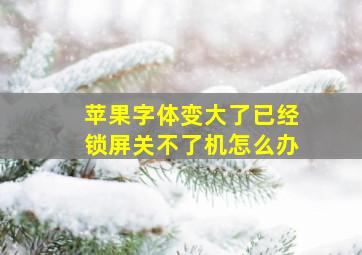 苹果字体变大了已经锁屏关不了机怎么办