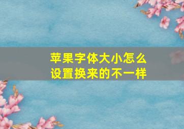 苹果字体大小怎么设置换来的不一样