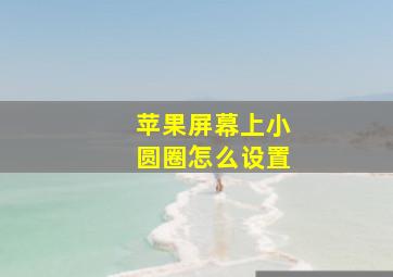 苹果屏幕上小圆圈怎么设置