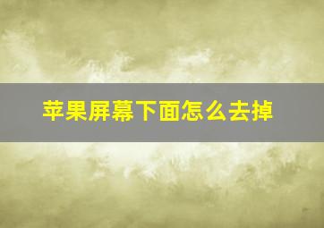 苹果屏幕下面怎么去掉