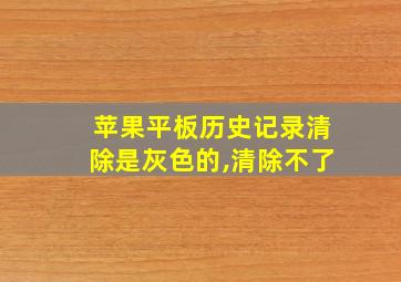 苹果平板历史记录清除是灰色的,清除不了