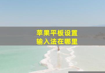 苹果平板设置输入法在哪里