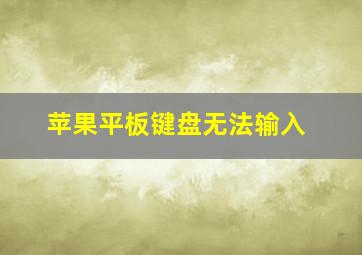 苹果平板键盘无法输入