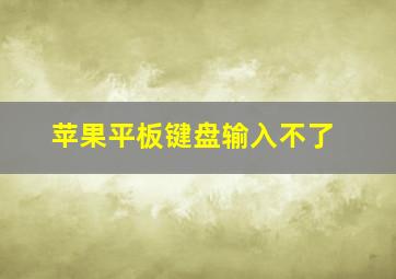 苹果平板键盘输入不了