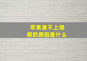 苹果录不上视频的原因是什么