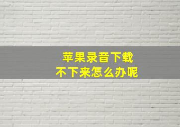 苹果录音下载不下来怎么办呢