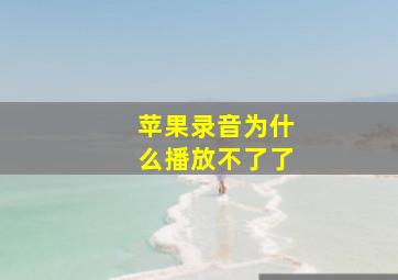 苹果录音为什么播放不了了