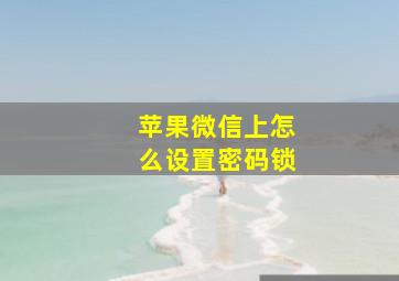 苹果微信上怎么设置密码锁