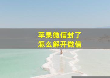 苹果微信封了怎么解开微信