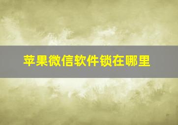 苹果微信软件锁在哪里