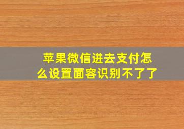 苹果微信进去支付怎么设置面容识别不了了