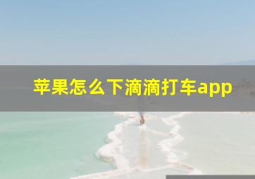 苹果怎么下滴滴打车app