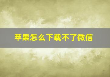 苹果怎么下载不了微信