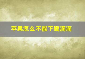 苹果怎么不能下载滴滴