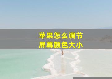 苹果怎么调节屏幕颜色大小