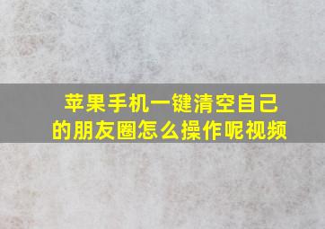 苹果手机一键清空自己的朋友圈怎么操作呢视频