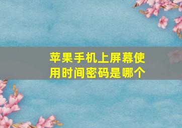 苹果手机上屏幕使用时间密码是哪个