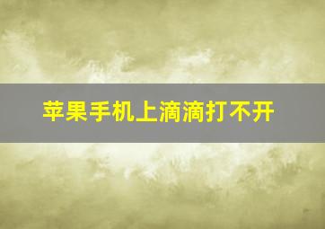 苹果手机上滴滴打不开