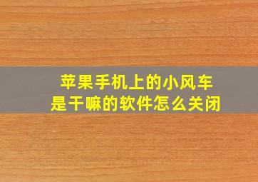 苹果手机上的小风车是干嘛的软件怎么关闭