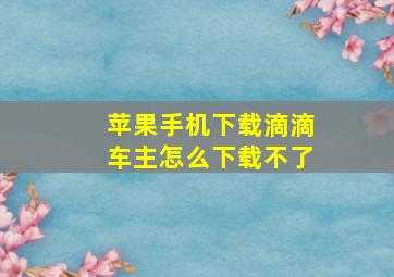 苹果手机下载滴滴车主怎么下载不了