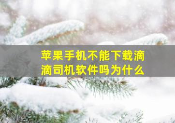 苹果手机不能下载滴滴司机软件吗为什么