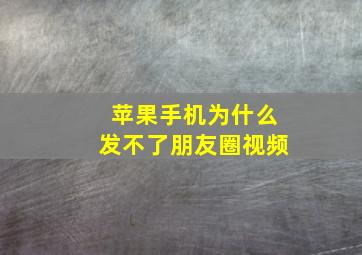 苹果手机为什么发不了朋友圈视频