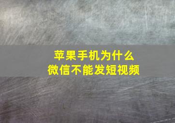 苹果手机为什么微信不能发短视频