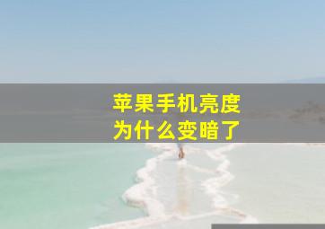 苹果手机亮度为什么变暗了