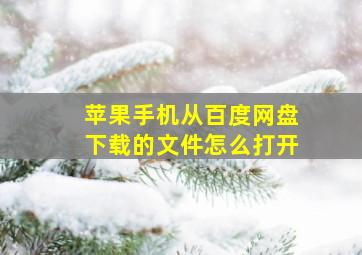 苹果手机从百度网盘下载的文件怎么打开