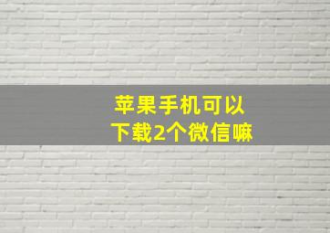 苹果手机可以下载2个微信嘛