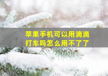 苹果手机可以用滴滴打车吗怎么用不了了