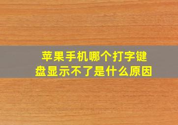 苹果手机哪个打字键盘显示不了是什么原因