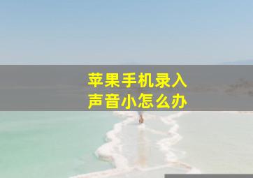 苹果手机录入声音小怎么办