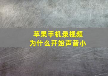 苹果手机录视频为什么开始声音小