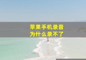 苹果手机录音为什么录不了