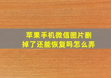 苹果手机微信图片删掉了还能恢复吗怎么弄