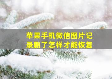 苹果手机微信图片记录删了怎样才能恢复