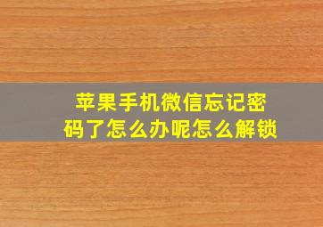 苹果手机微信忘记密码了怎么办呢怎么解锁