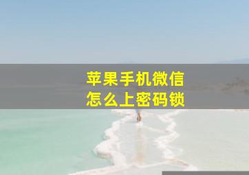 苹果手机微信怎么上密码锁