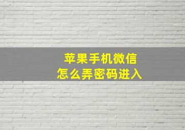 苹果手机微信怎么弄密码进入