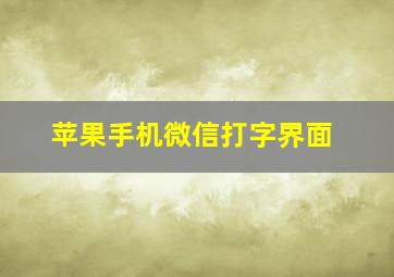 苹果手机微信打字界面