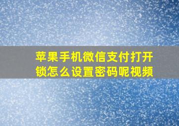 苹果手机微信支付打开锁怎么设置密码呢视频