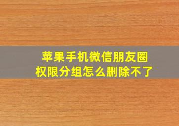 苹果手机微信朋友圈权限分组怎么删除不了